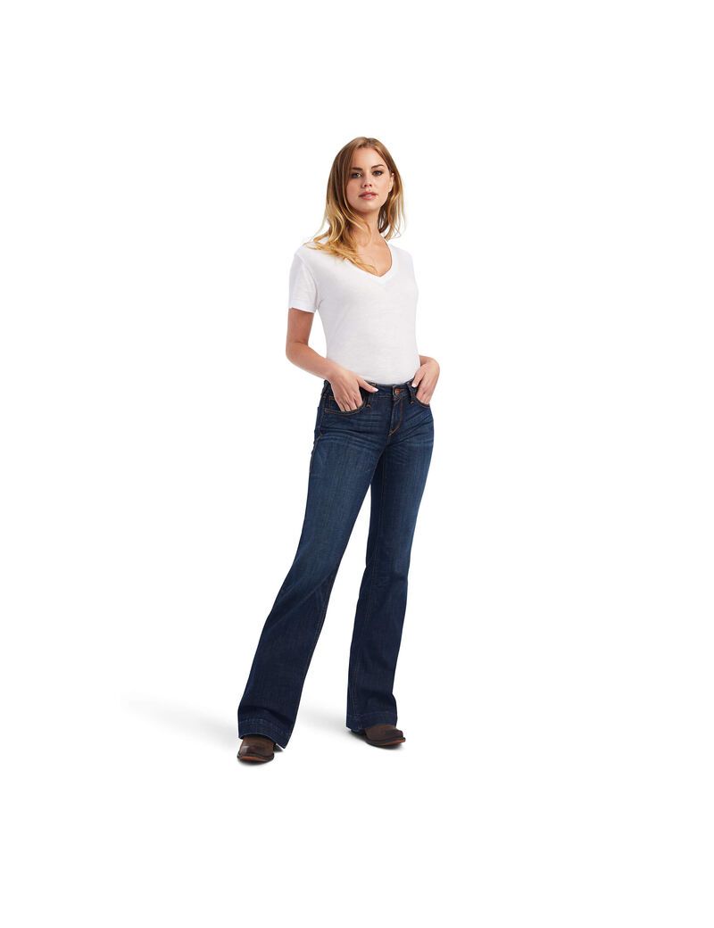 Ariat Trouser Mid Rise Lexie Wide Leg Jean Rascal | HVCZGO-143