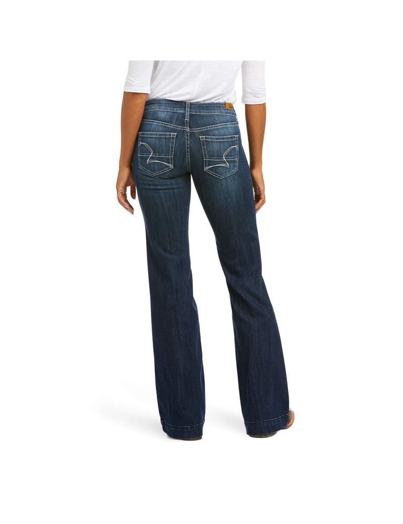 Ariat Trouser Mid Rise Melanie Wide Leg Jean Burbank | HZQAES-829