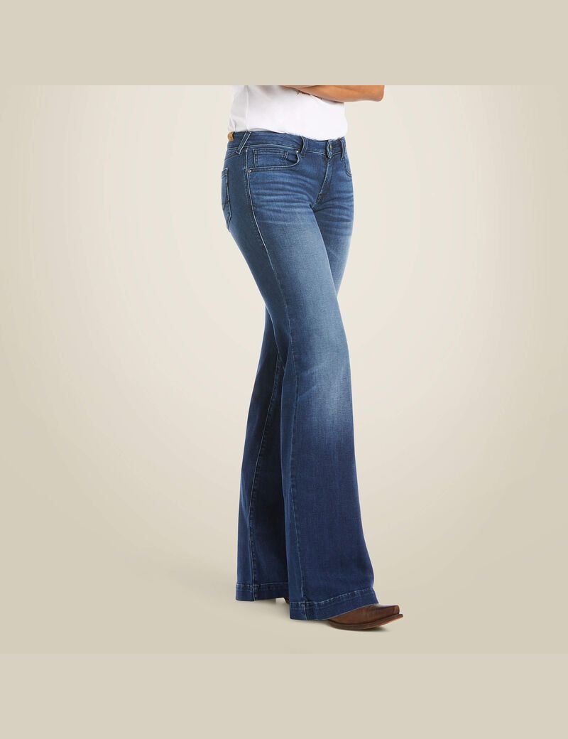 Ariat Trouser Mid Rise Stretch Kelsea Wide Leg Jean Joanna | UKTQSY-561