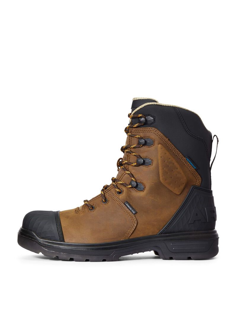 Ariat Turbo Outlaw 8' CSA Waterproof Carbon Toe Work Boot Barley Brown | AYZHUK-968