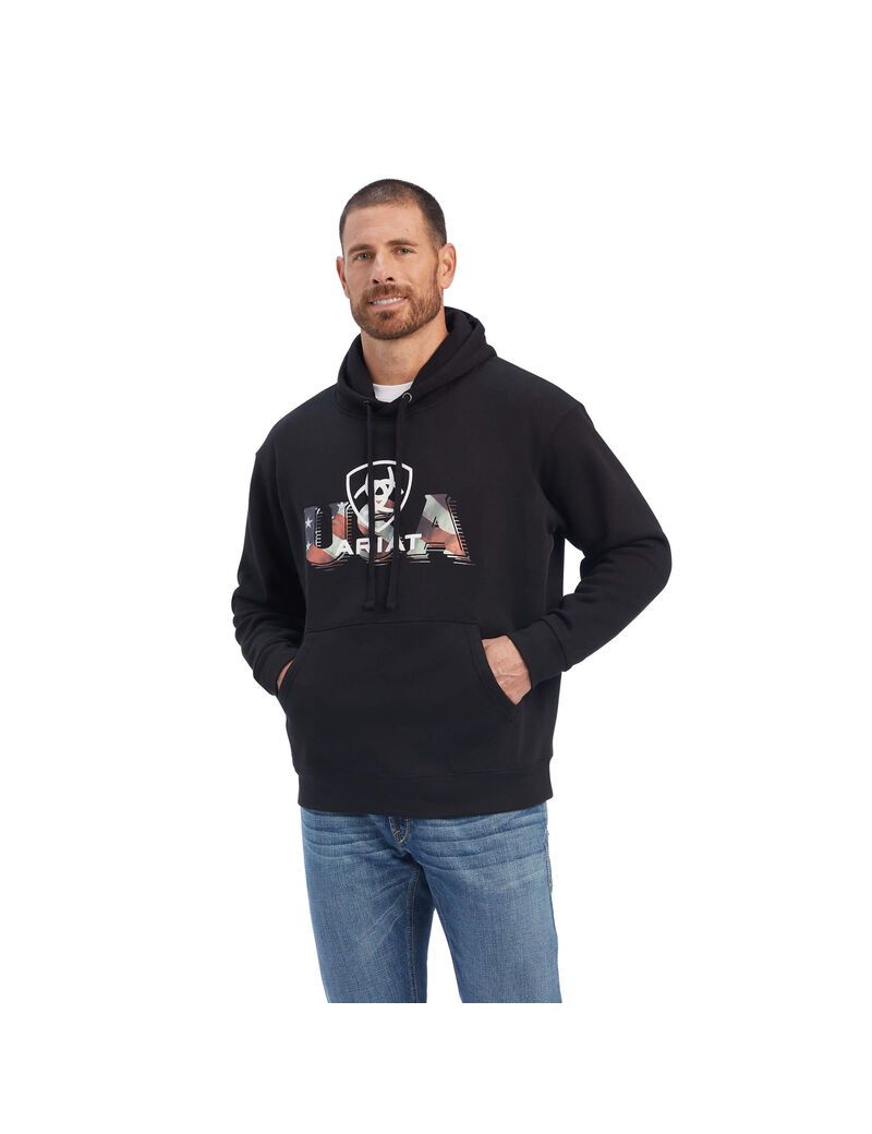 Ariat USA Proud Sweatshirt Black | OJGKVY-475