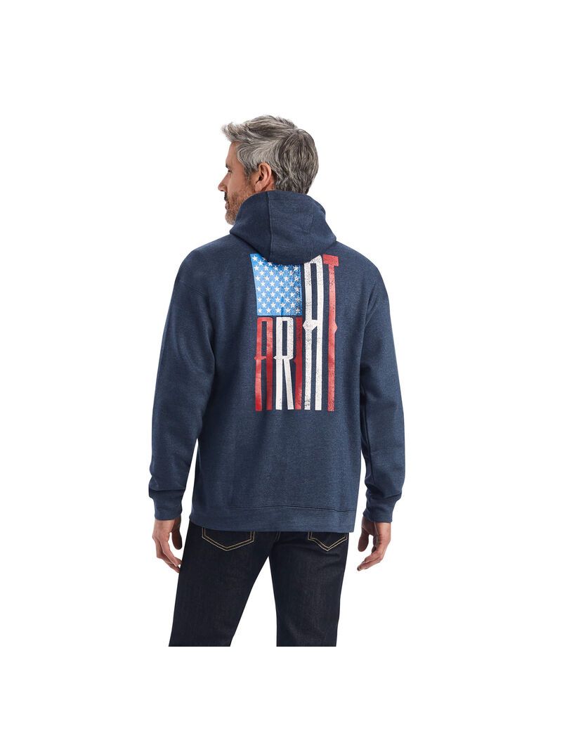 Ariat US of A Sweatshirt Navy Heather | NGQFVU-867