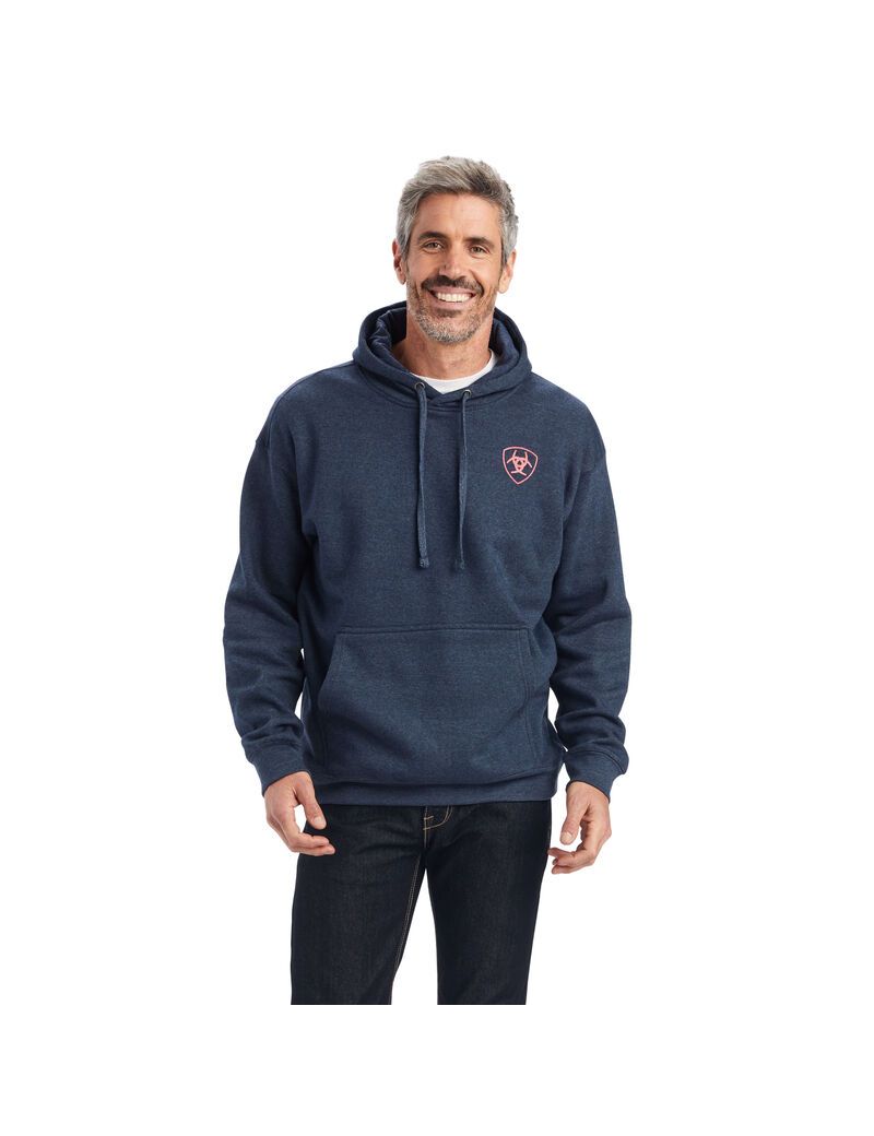 Ariat US of A Sweatshirt Navy Heather | NGQFVU-867