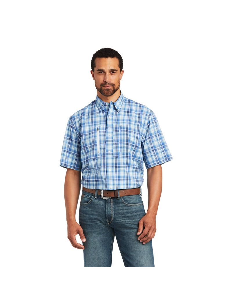 Ariat VentTEK Classic Fit Shirt Dutch Blue Plaid | UAVKNB-641