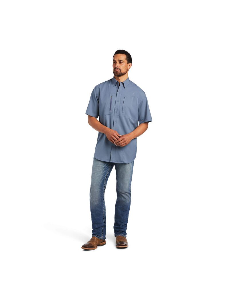 Ariat VentTEK Classic Fit Shirt Folkstone Gray | NLESBT-743