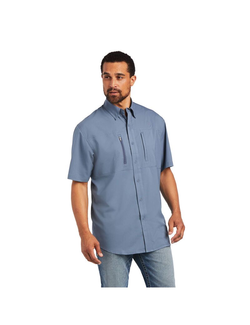 Ariat VentTEK Classic Fit Shirt Folkstone Gray | NLESBT-743