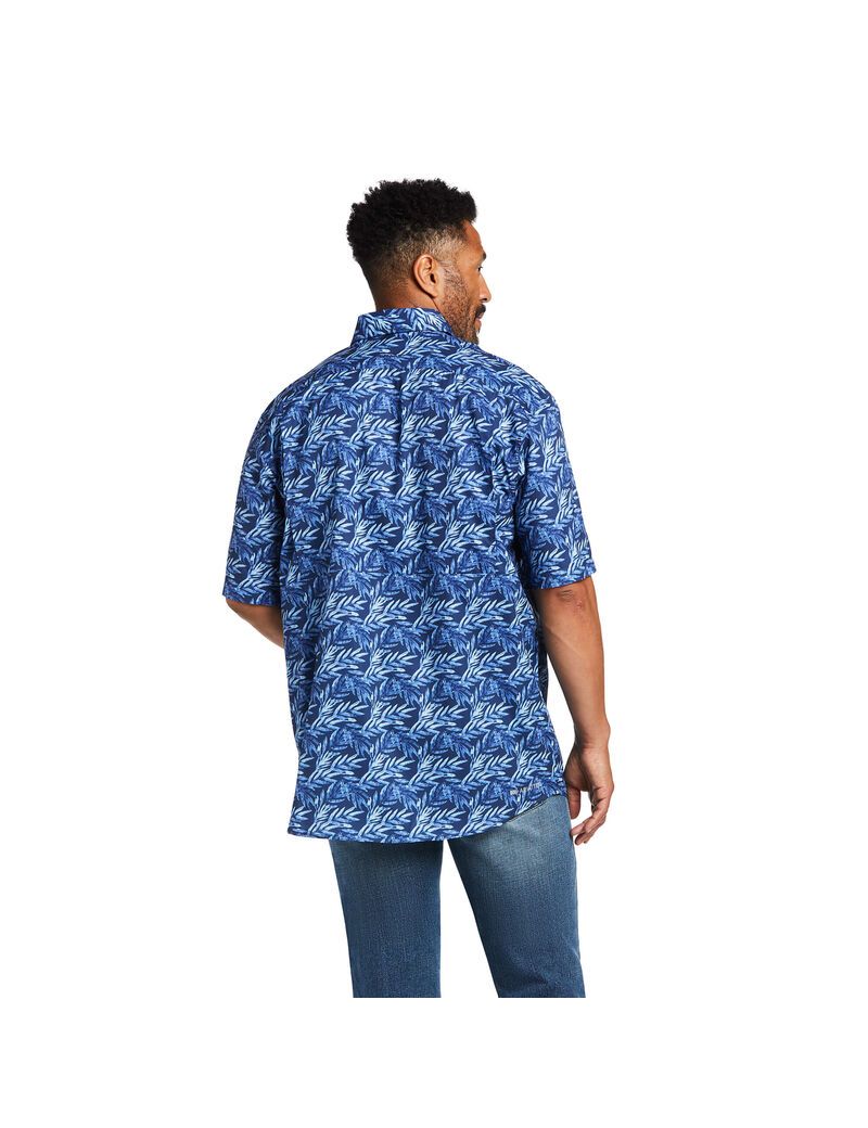 Ariat VentTEK Classic Fit Shirt Venus Blue Leaf | VSDUBG-280