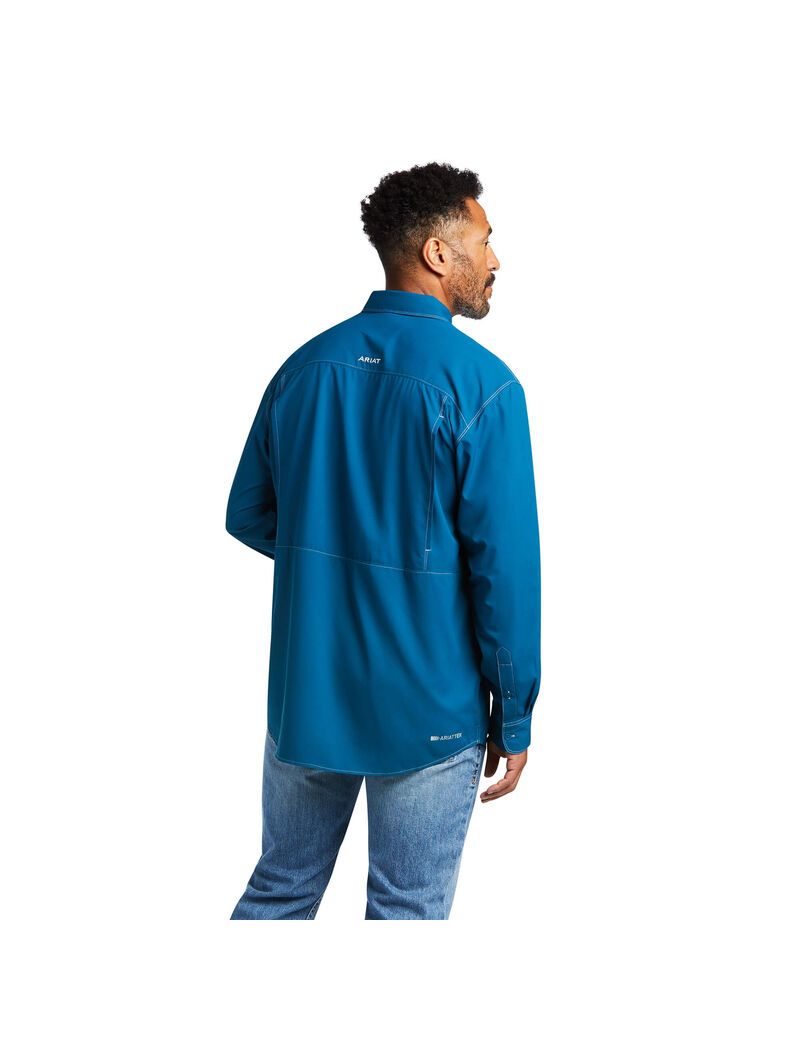 Ariat VentTEK Outbound Classic Fit Shirt Fluid Teal | EPAWUQ-950