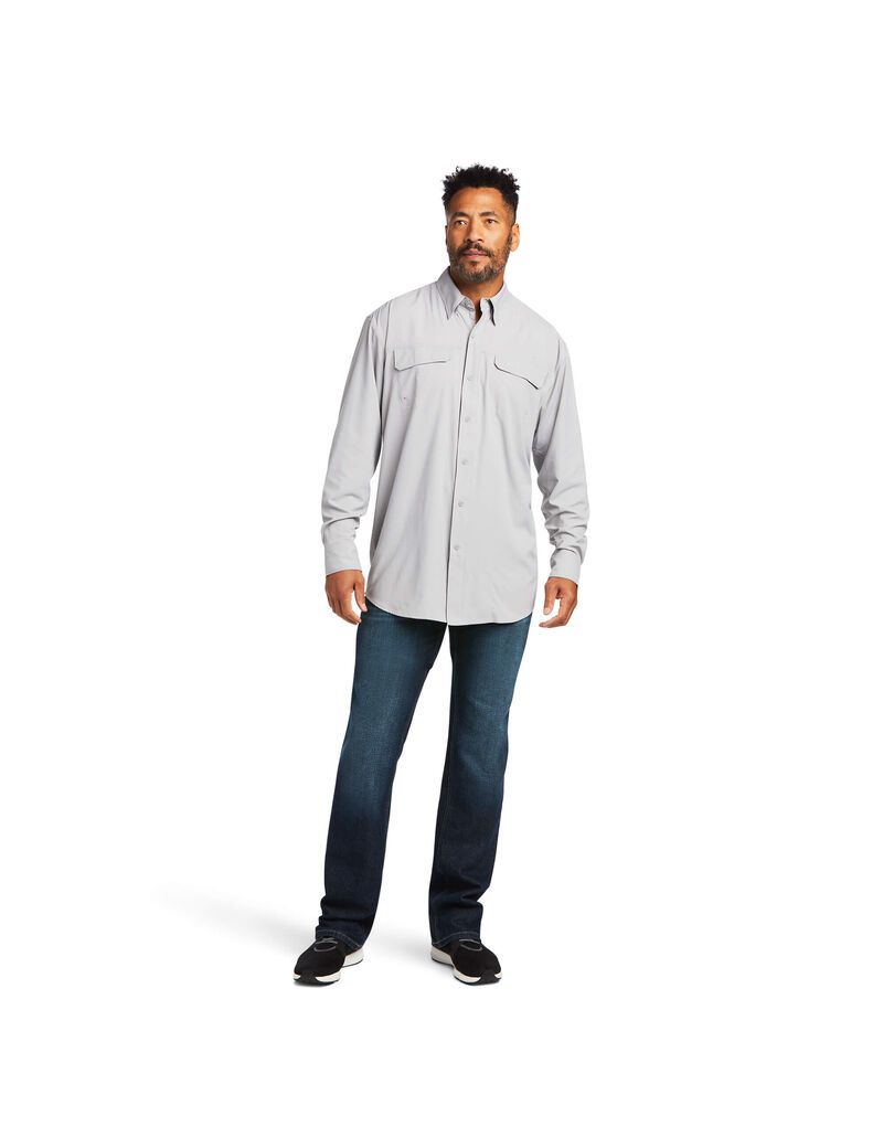 Ariat VentTEK Outbound Classic Fit Shirt Echo Grey | HQJLKA-507