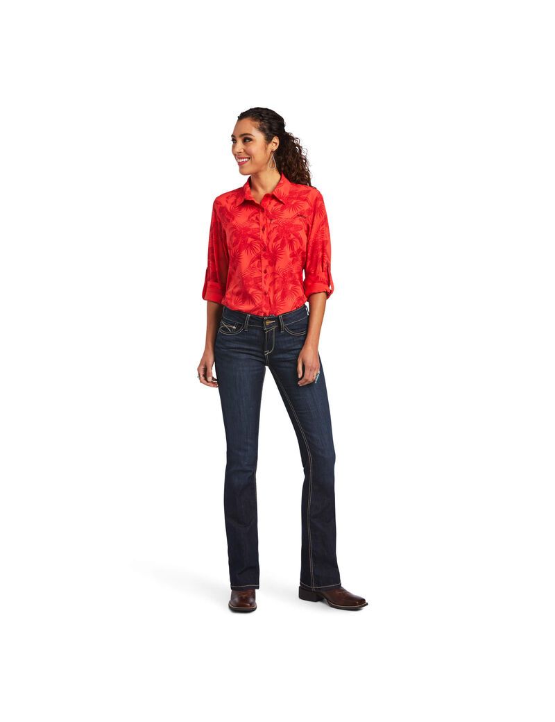 Ariat VentTEK Stretch Shirt Island Shadow Floral Print | WCFOYX-013