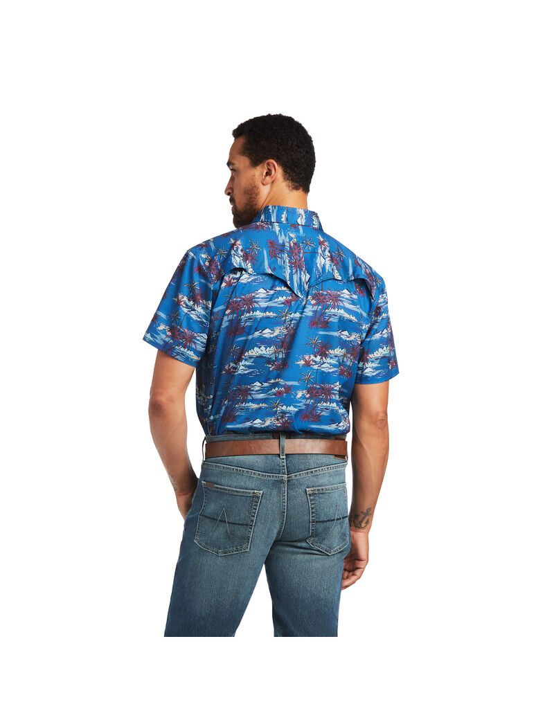 Ariat VentTEK Western Fitted Shirt Island Print | INOFVY-529