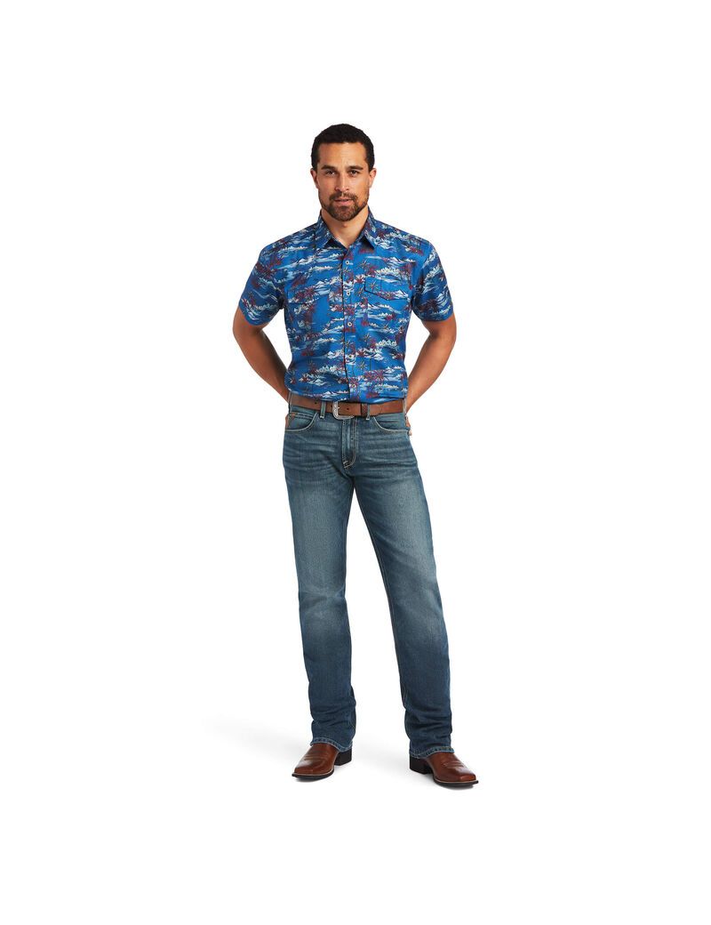 Ariat VentTEK Western Fitted Shirt Island Print | INOFVY-529