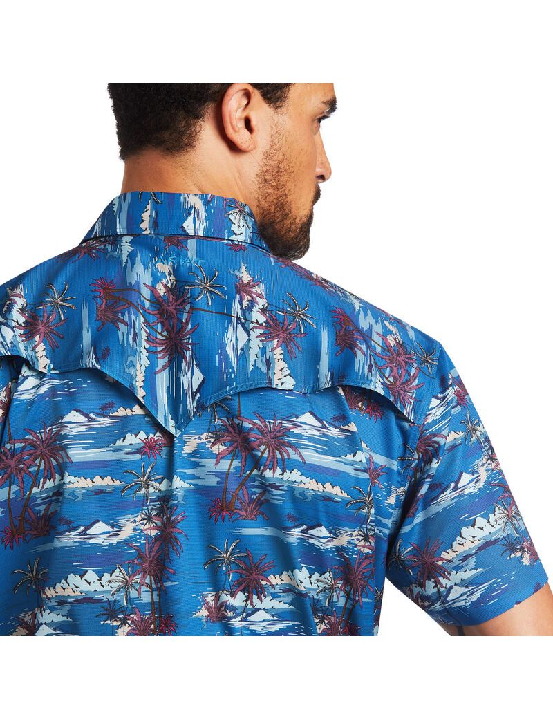 Ariat VentTEK Western Fitted Shirt Island Print | INOFVY-529