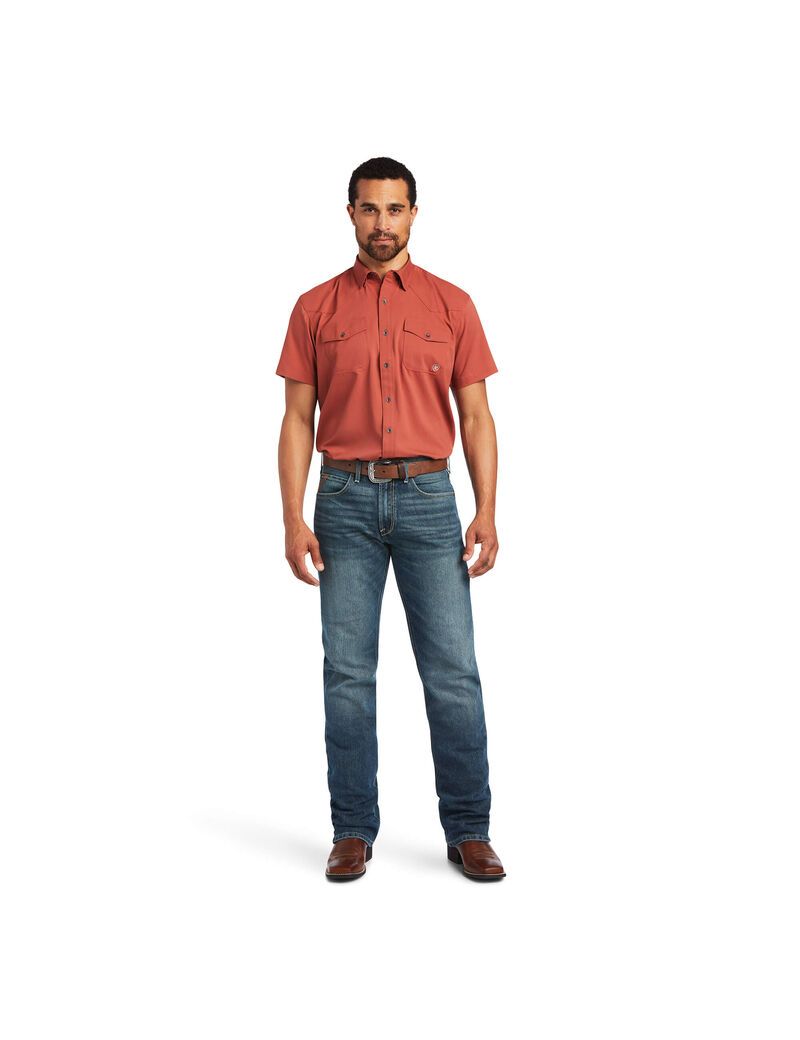 Ariat VentTEK Western Fitted Shirt Marsala | ARNKJC-095