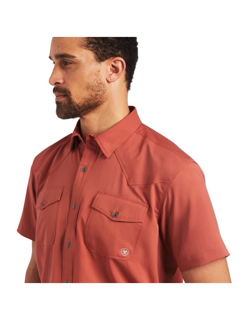 Ariat VentTEK Western Fitted Shirt Marsala | ARNKJC-095