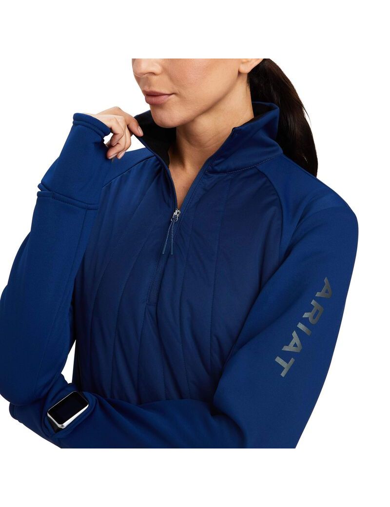 Ariat Venture 1/2 Zip Sweatshirt Estate Blue | ZLEWXO-614