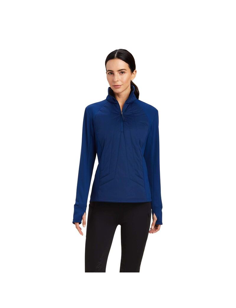 Ariat Venture 1/2 Zip Sweatshirt Estate Blue | ZLEWXO-614