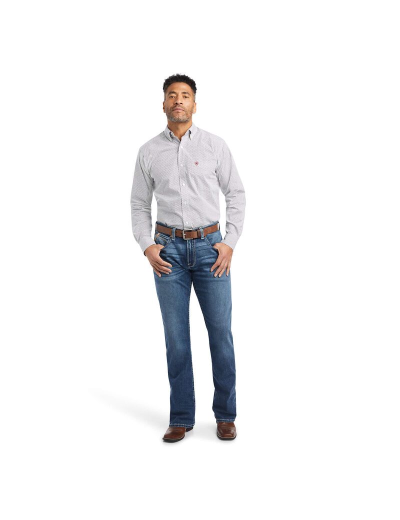 Ariat WARWICK Fitted Shirt White | AIXKTB-518