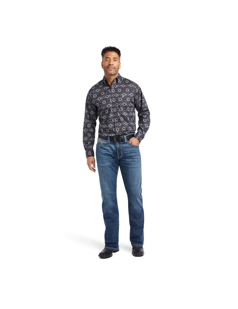 Ariat Weldon Stretch Fitted Shirt Nine Iron | OEJKXM-560