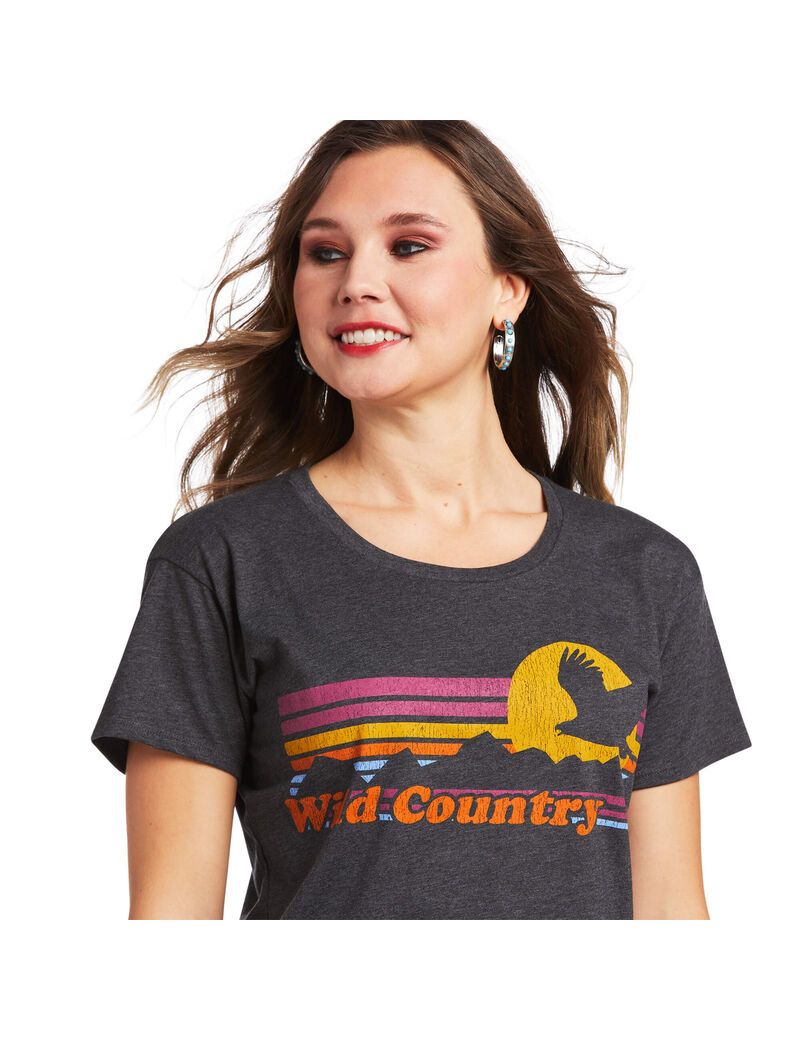 Ariat Wild Country T-Shirt Charcoal Heather | NPRCMI-183