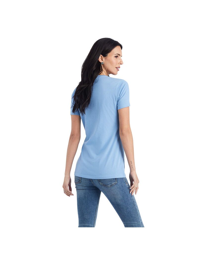 Ariat Wild Heart Tee Light Blue Heather | OQHUMR-672