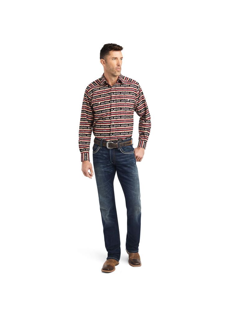 Ariat Winford Classic Fit Shirt Monument | QXNAPC-476