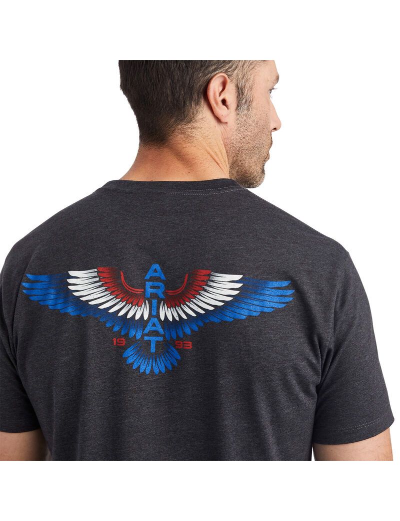 Ariat Wingspan T-Shirt Charcoal Heather | JGINAD-689