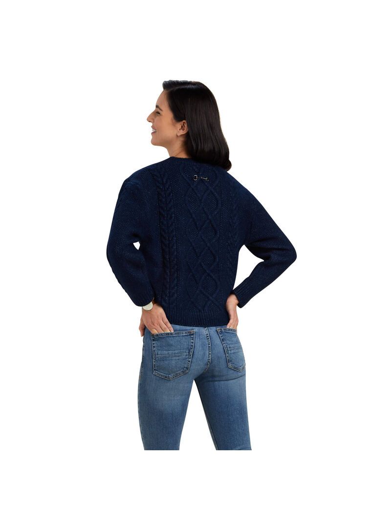 Ariat Winter Quarter Sweater Navy | IVSCQR-531