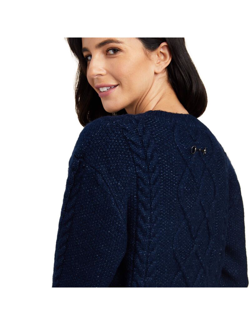 Ariat Winter Quarter Sweater Navy | IVSCQR-531