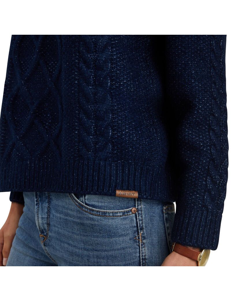 Ariat Winter Quarter Sweater Navy | IVSCQR-531