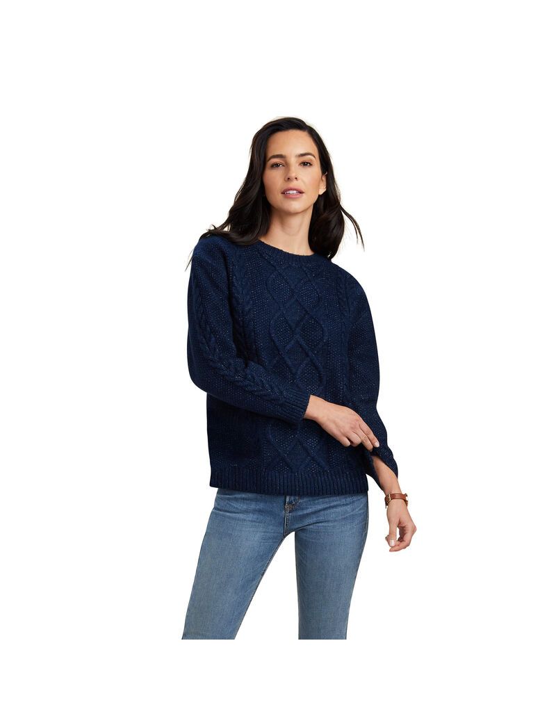 Ariat Winter Quarter Sweater Navy | IVSCQR-531