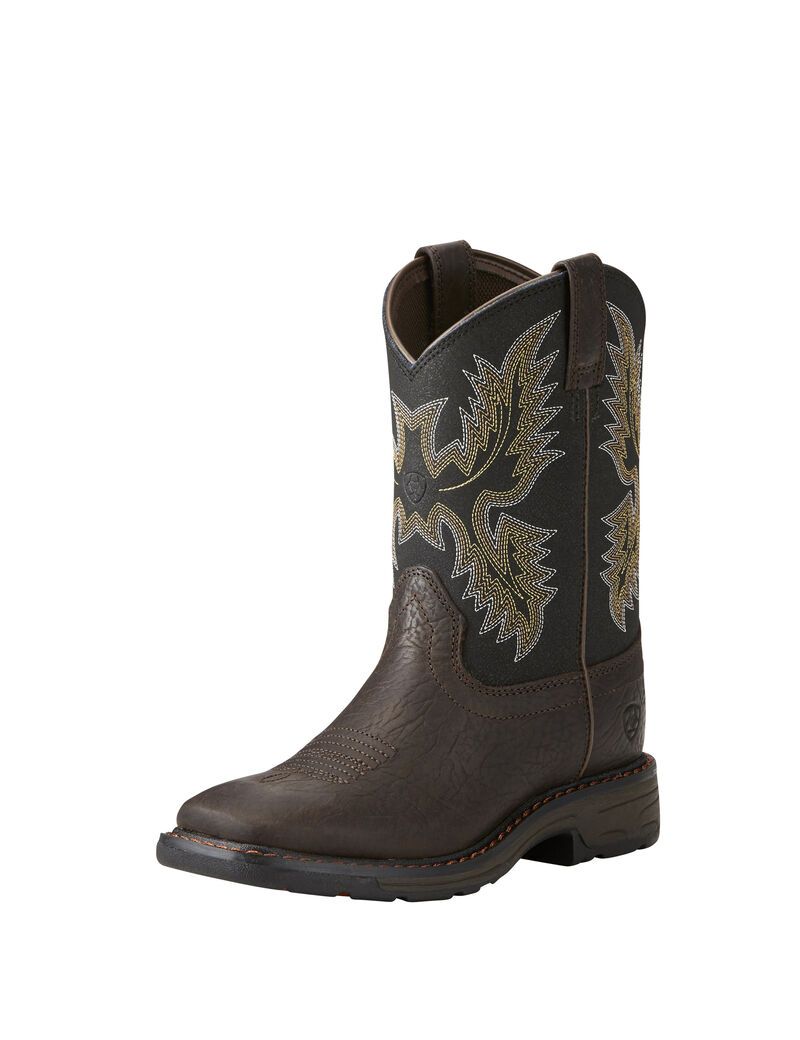 Ariat WorkHog Wide Square Toe Boot Bruin Brown | KZGLXY-289