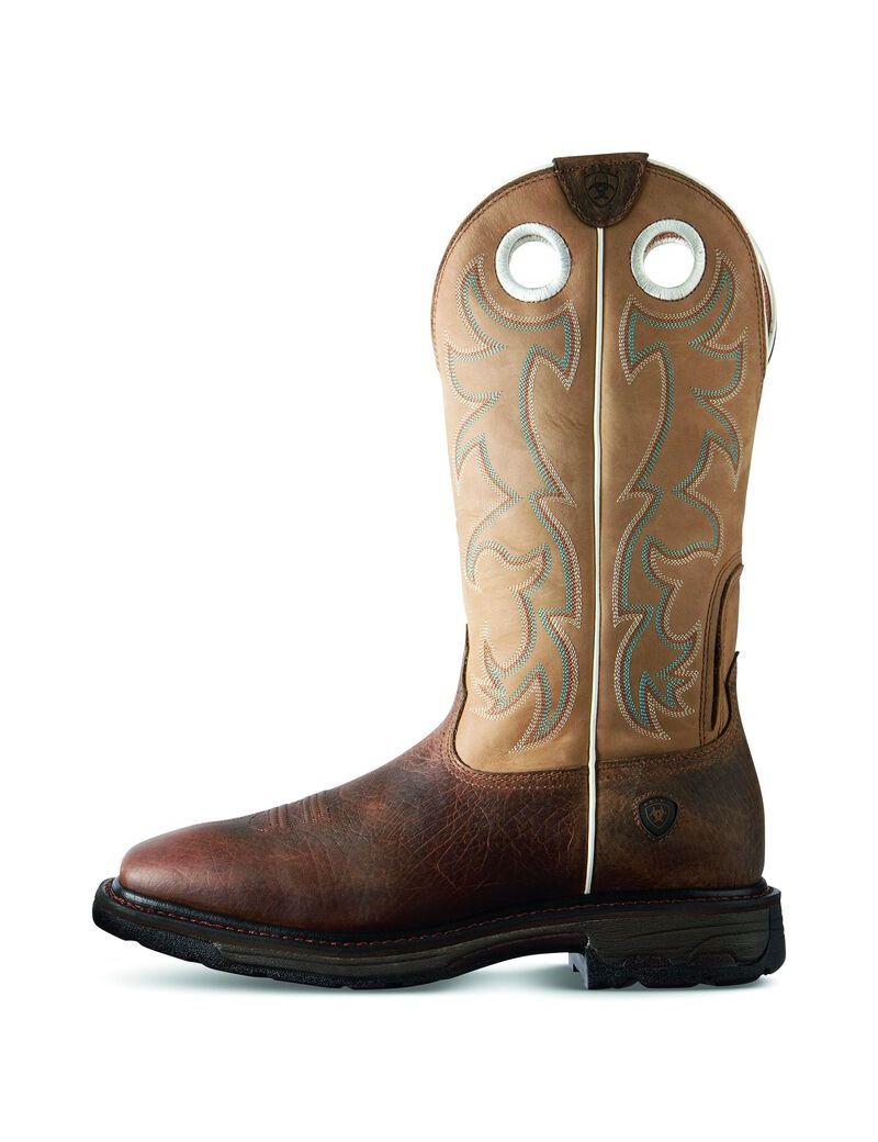 Ariat WorkHog Wide Square Toe Tall Steel Toe Work Boot Earth | WFYSQH-418