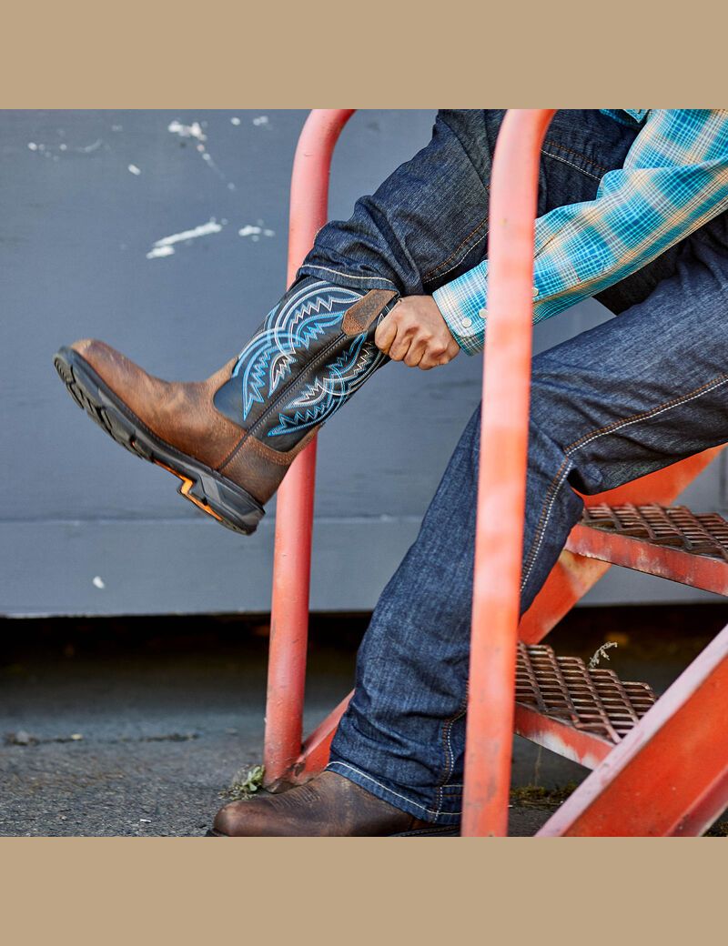 Ariat WorkHog XT Coil Wide Square Toe Carbon Toe Work Boot Earth | GUQLZV-094