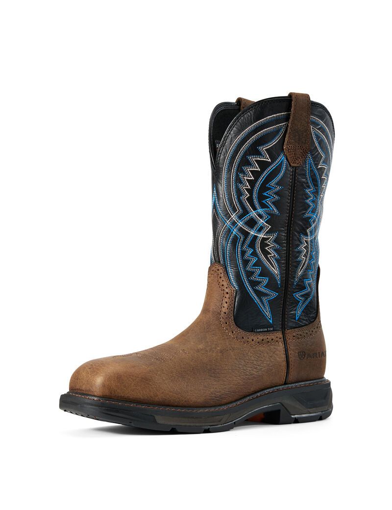 Ariat WorkHog XT Coil Wide Square Toe Carbon Toe Work Boot Earth | GUQLZV-094