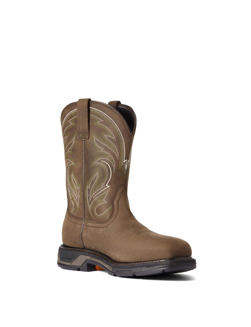 Ariat WorkHog XT Cottonwood Carbon Toe Work Boot Distressed Brown | FODQLZ-685