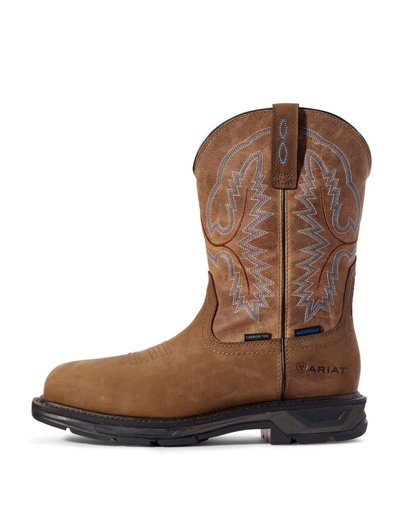 Ariat WorkHog XT Waterproof Carbon Toe Work Boot Distressed Brown | BMGESO-471