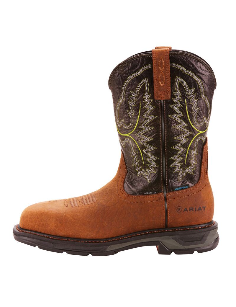 Ariat WorkHog XT Waterproof Carbon Toe Work Boot Tumbled Bark | KYPDSM-498