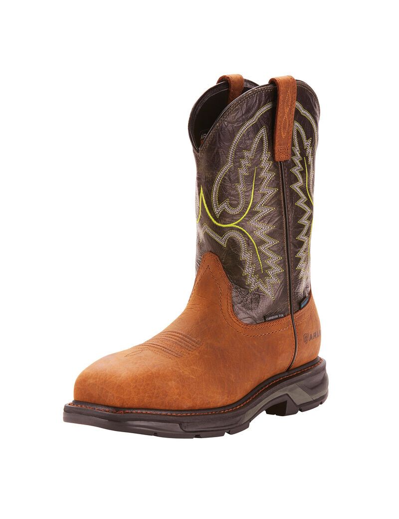 Ariat WorkHog XT Waterproof Carbon Toe Work Boot Tumbled Bark | KYPDSM-498