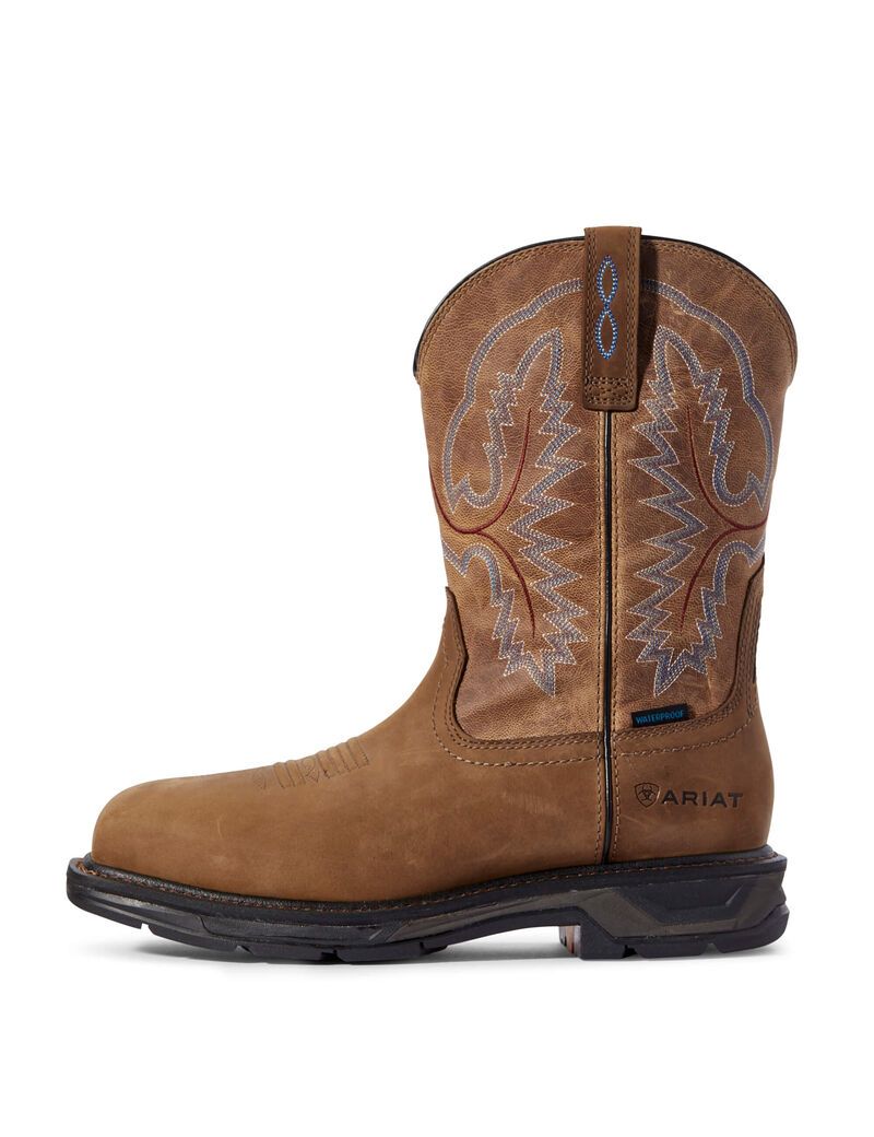 Ariat WorkHog XT Waterproof Work Boot Distressed Brown | ATIYWZ-579