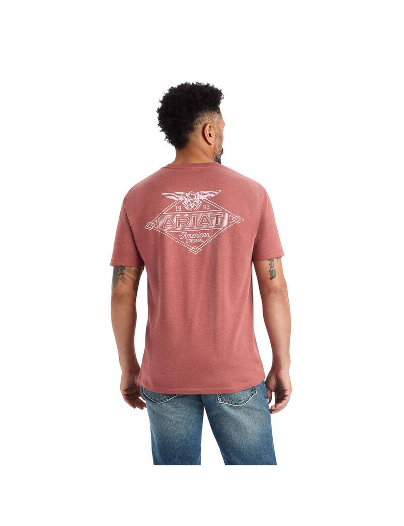 Ariat Work Eagle T-Shirt Red Clay Heather | DTMVAC-703