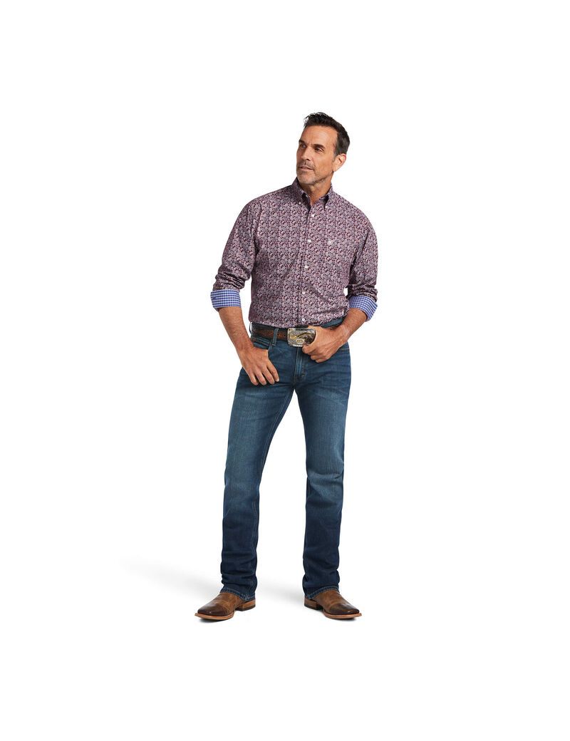 Ariat Wrinkle Free Castiel Classic Fit Shirt Scooter | HDBNZY-760