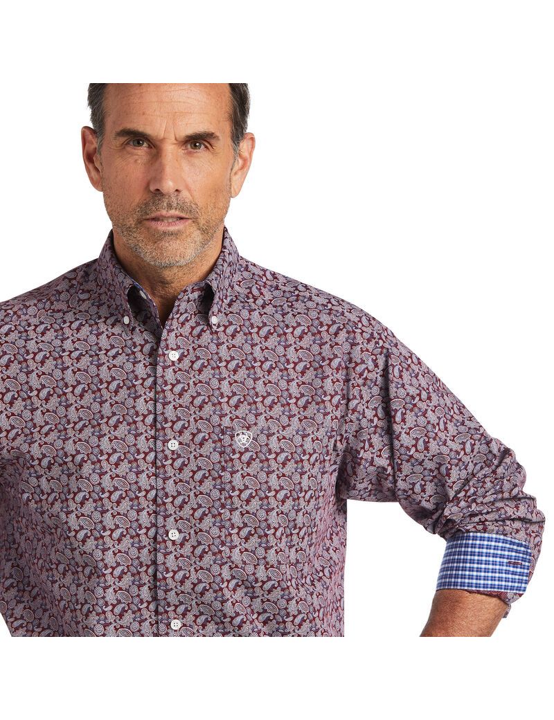 Ariat Wrinkle Free Castiel Classic Fit Shirt Scooter | HDBNZY-760