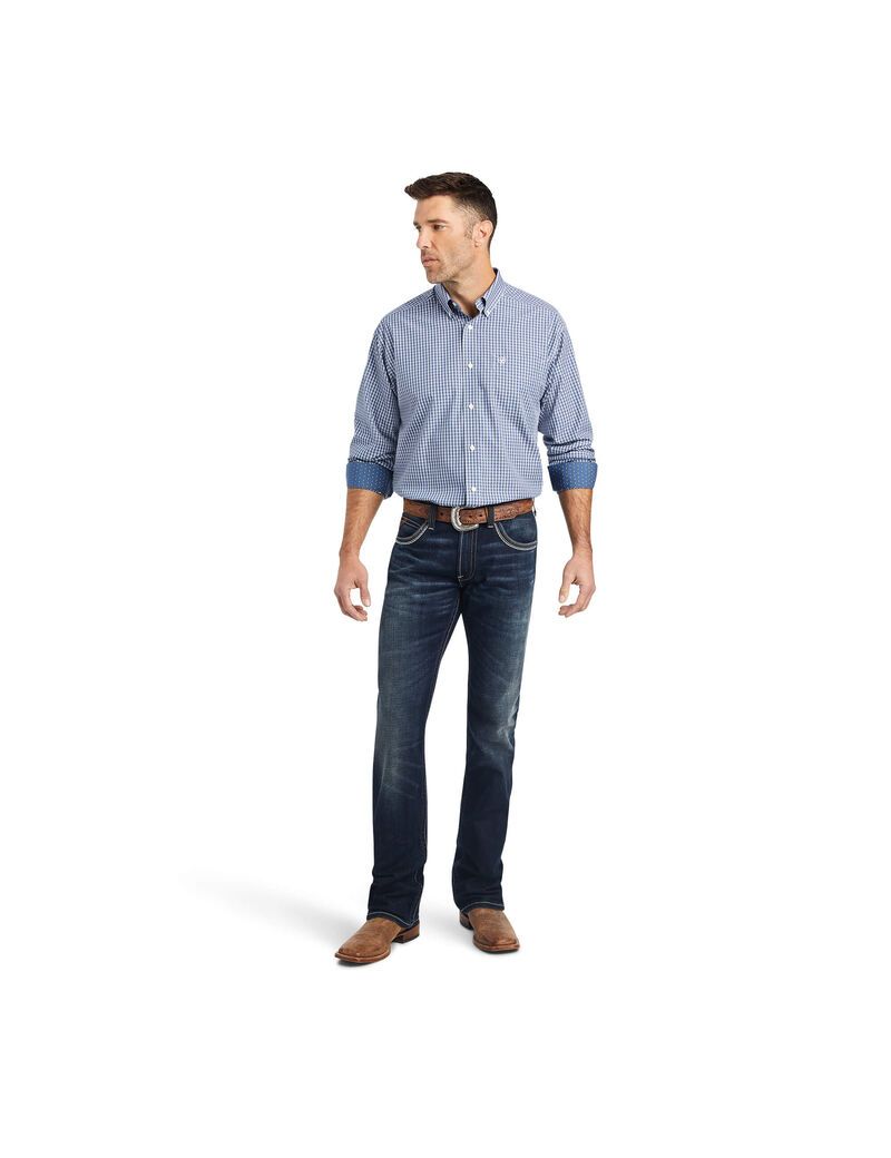 Ariat Wrinkle Free Ellison Classic Fit Shirt True Navy | WRDIHF-408