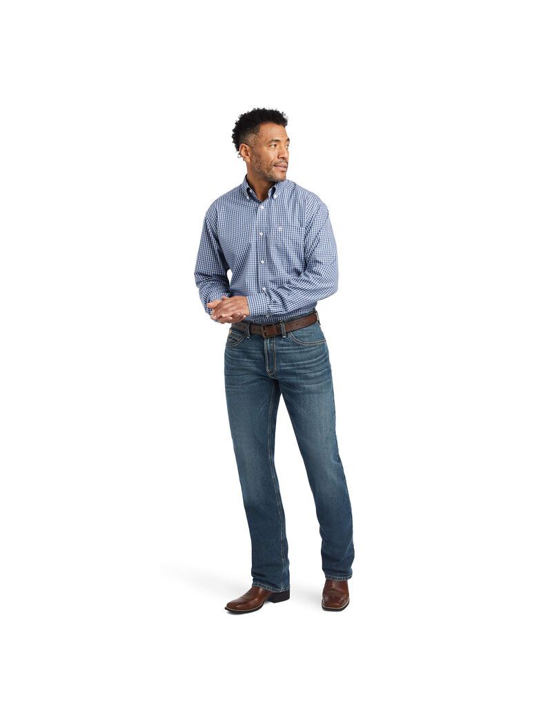 Ariat Wrinkle Free Ellison Fitted Shirt True Navy | ZSTNVU-234