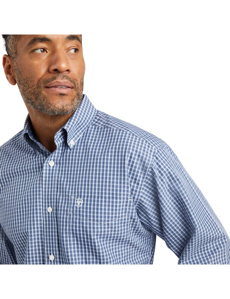 Ariat Wrinkle Free Ellison Fitted Shirt True Navy | ZSTNVU-234