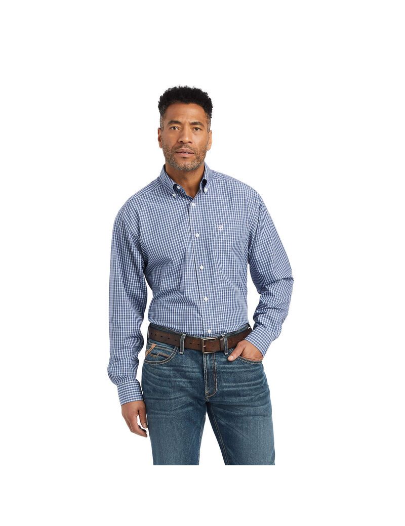 Ariat Wrinkle Free Ellison Fitted Shirt True Navy | ZSTNVU-234