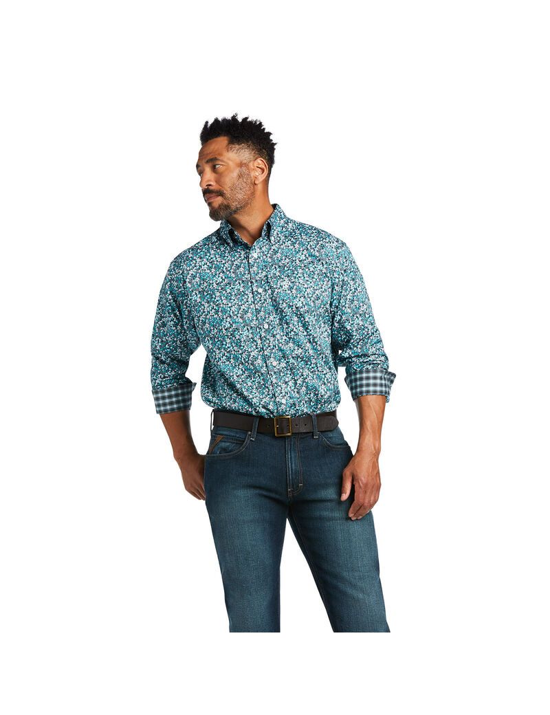 Ariat Wrinkle Free Harrison Classic Fit Shirt Ceramic | UHDKNZ-584