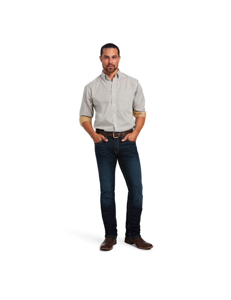 Ariat Wrinkle Free Hayden Classic Fit Shirt White | KLQOJE-710