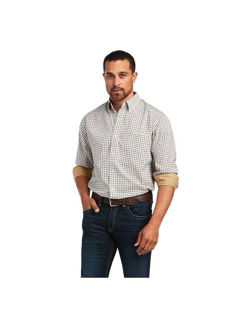 Ariat Wrinkle Free Hayden Classic Fit Shirt White | KLQOJE-710